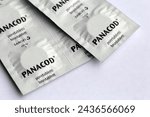 Small photo of Espoo, Finland - April 2020: Panacod effervescent tablets. Prescription pain killer drug. This analgesic medication is addictive and can be abused. Panacod includes paracetamol and codeine.