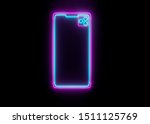 neon mobile phone on black... | Shutterstock . vector #1511125769