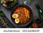 Korean instant noodle and tteokbokki in korean spicy sauce, Ancient food