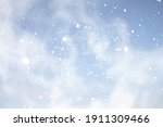 blue snowfall bokeh background  ... | Shutterstock . vector #1911309466