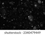Snow on a black background. Snowflakes overlay. Snow background.