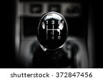 manual gearbox in the car macro black