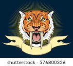 portrait of a grin  the saber... | Shutterstock .eps vector #576800326
