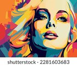 pop art portrait of a girl with ...