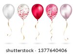 set of 5 shiny pink realistic... | Shutterstock .eps vector #1377640406