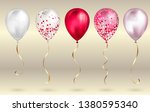 set of 5 shiny pink realistic... | Shutterstock .eps vector #1380595340