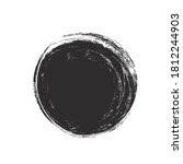 grunge circle. black vector... | Shutterstock .eps vector #1812244903
