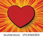 valentine comic. heart on red... | Shutterstock .eps vector #1914460303