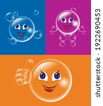 air bubbles smiles. transparent ... | Shutterstock .eps vector #1922690453