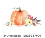 autumn watercolor illustration... | Shutterstock .eps vector #2039357909