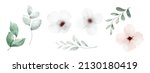 set of loose watercolor flowers ... | Shutterstock .eps vector #2130180419