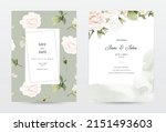 rose and leaves watercolor... | Shutterstock .eps vector #2151493603