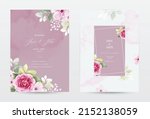 rose and leaves watercolor... | Shutterstock .eps vector #2152138059