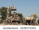 View of sculpture of chariot of ...