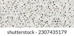 Small photo of Terrazzo seamless pattern composed of pieces of granite, quartz, glass and stone. Marble floor texture. White classic paving design. Abstract wall background. Retro venetian stone material