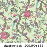 beautiful vintage floral bird... | Shutterstock .eps vector #2003906636