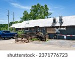 Small photo of Helena, Alabama, USA-July 15, 2023: The Depot Deli and Grill in Old Town in historic Helena. This restaraunt is located in a former train depot and features historic railroad memorabilia.