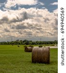 Vertical Landscape Of Round Hay ...