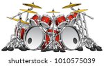 Huge 10 Piece Rock Drum Set...