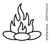 Firepit Vector Outline Icon...