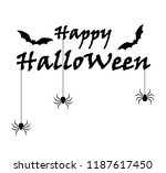 happy halloween text banner and ... | Shutterstock .eps vector #1187617450