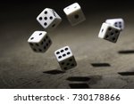 Let`s play a diced game. Dice in mid air 