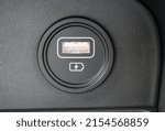Close up of a USB-A charging port in a new vehicle