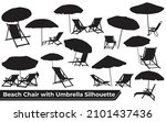 Silhouette Of Beach Chairs And...