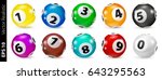 set of colored numbered balls... | Shutterstock .eps vector #643295563