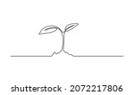 one line growing plant isolated ... | Shutterstock .eps vector #2072217806