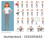 set of business woman character ... | Shutterstock .eps vector #1531053653