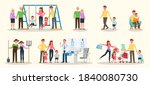 set of happy family people... | Shutterstock .eps vector #1840080730