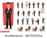 set of businessman character... | Shutterstock .eps vector #607232516