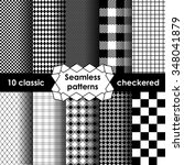 Set Of Checkered Simple Fabric...