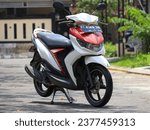 Small photo of Indonesian version YAMAHA MIO SOUL 2013 without decals. Balikpapan, Indonesia - Oct 15, 2023