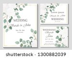 wedding invitation with rose... | Shutterstock .eps vector #1300882039