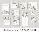 wedding invitation with flowers ... | Shutterstock .eps vector #1477610480