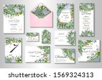 wedding invitation with leaves... | Shutterstock .eps vector #1569324313