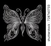 beautiful  butterfly. vector... | Shutterstock .eps vector #728760733