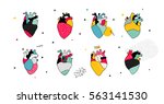 collection of men's hearts in... | Shutterstock .eps vector #563141530