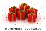 gift boxes. white background | Shutterstock . vector #129410609