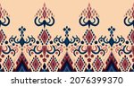 ikat geometric folklore... | Shutterstock .eps vector #2076399370