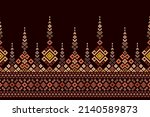 cross stitch. geometric ethnic... | Shutterstock .eps vector #2140589873