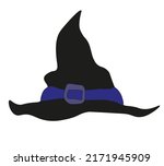 witch hat with strap and buckle.... | Shutterstock .eps vector #2171945909