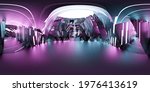full 360 panorama view of futuristic technology studio interior 3d render illustration hdri hdr vr design