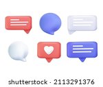 set of 3d speak bubble.... | Shutterstock .eps vector #2113291376