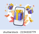 to issue gifts and coupons to... | Shutterstock .eps vector #2154333779