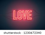 neon sign. retro neon love sign ... | Shutterstock .eps vector #1230672340