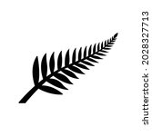 Fern glyph icon. Simple solid style. Leaf, logo, nz, kiwi, maori, silhouette, bird, sign, new zealand symbol concept design. Vector illustration isolated on white background. EPS 10
