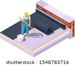 vector isometric worker at flat ... | Shutterstock .eps vector #1548783716